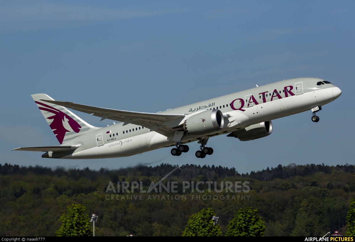 Qatar Airways A7-BCJ aircraft at Zurich