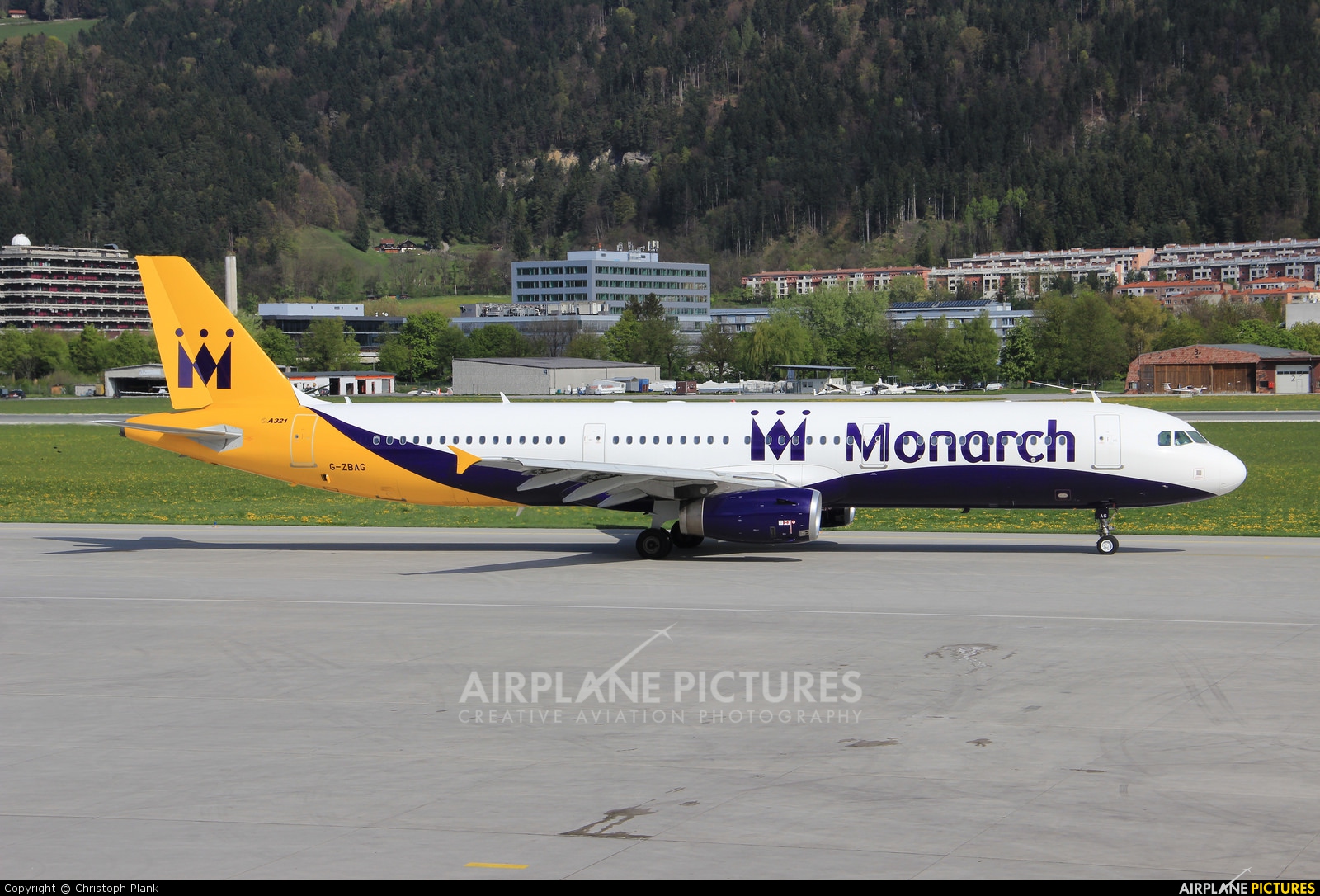 Monarch Airlines G-ZBAG aircraft at Innsbruck