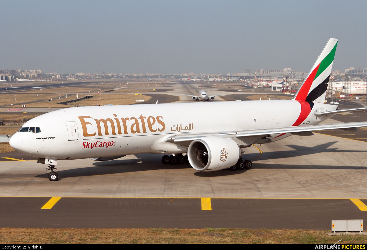 Emirates Sky Cargo A6-EFD aircraft at Mumbai - Chhatrapati Shivaji Intl