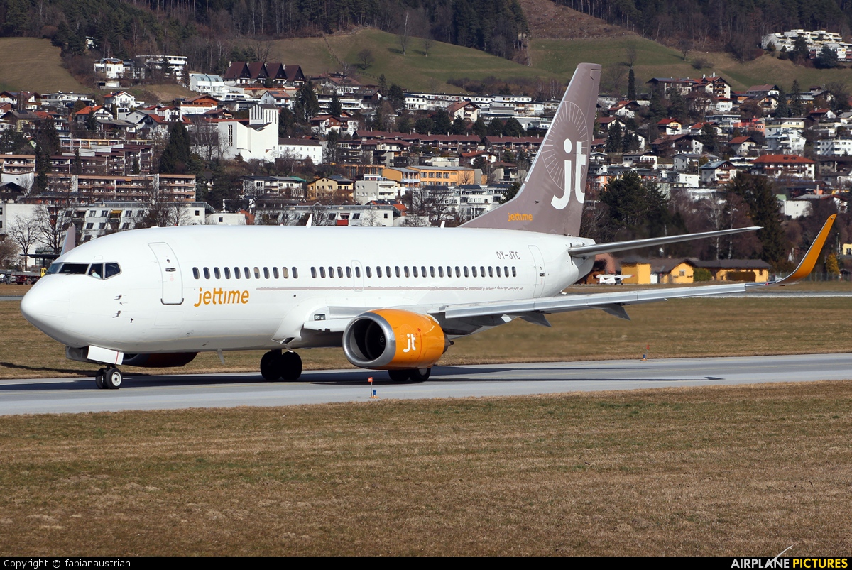 Jet Time OY-JTC aircraft at Innsbruck