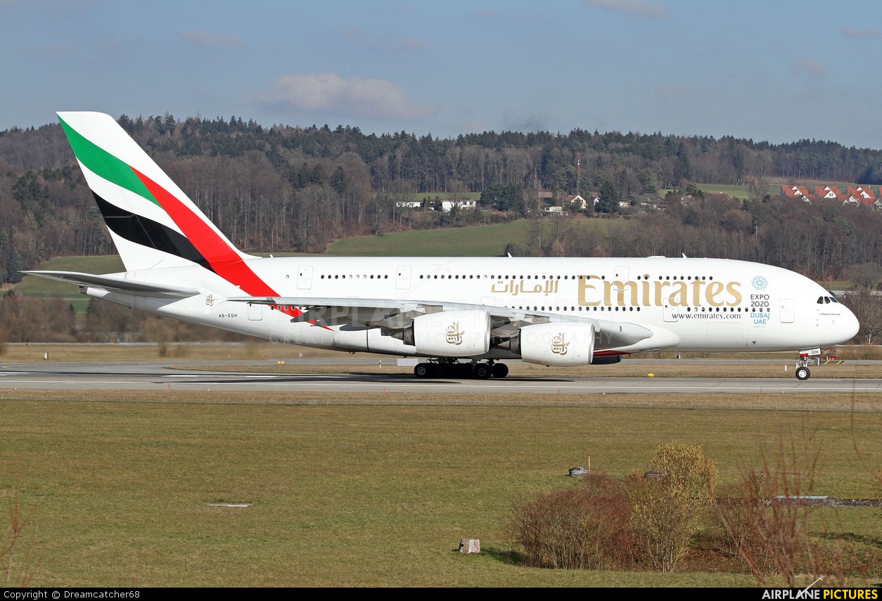 Emirates Airlines A6-EDH aircraft at Zurich