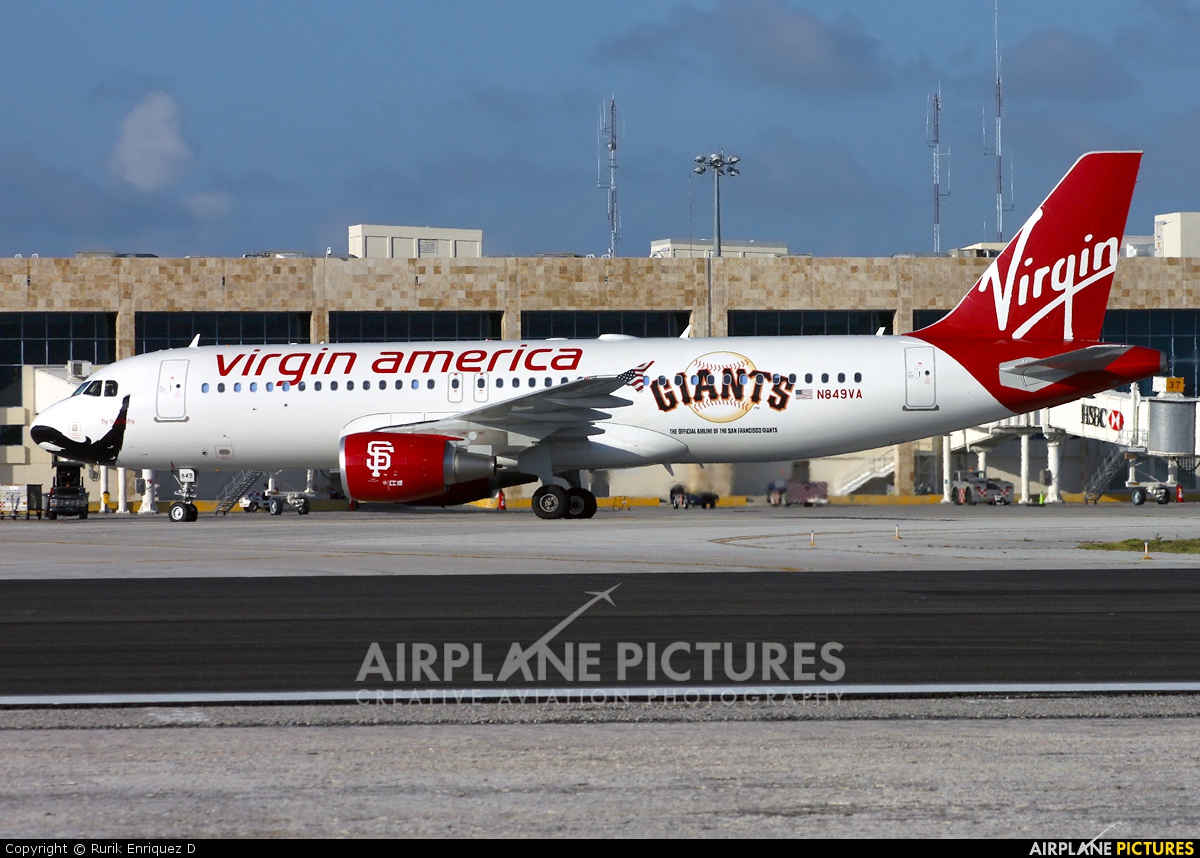 Virgin America N849VA aircraft at Cancun Intl