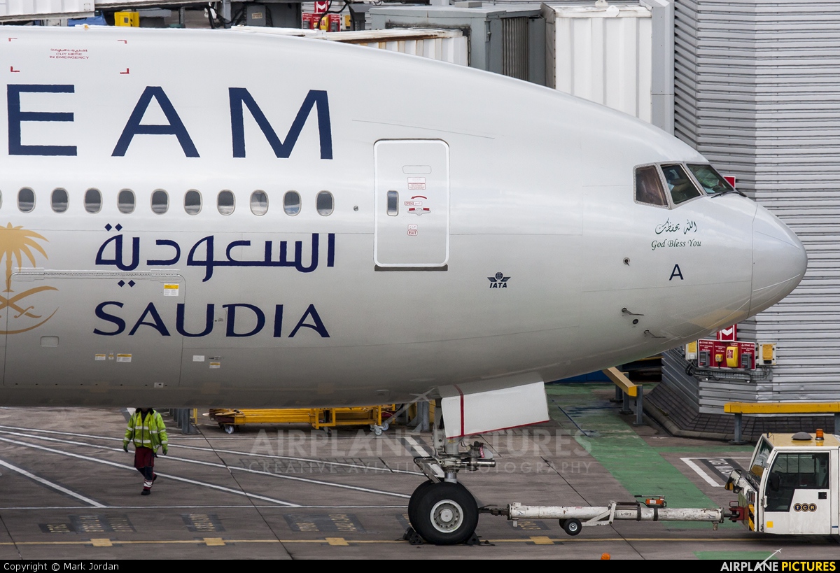 Saudi Arabian Airlines HZ-AKA aircraft at Manchester