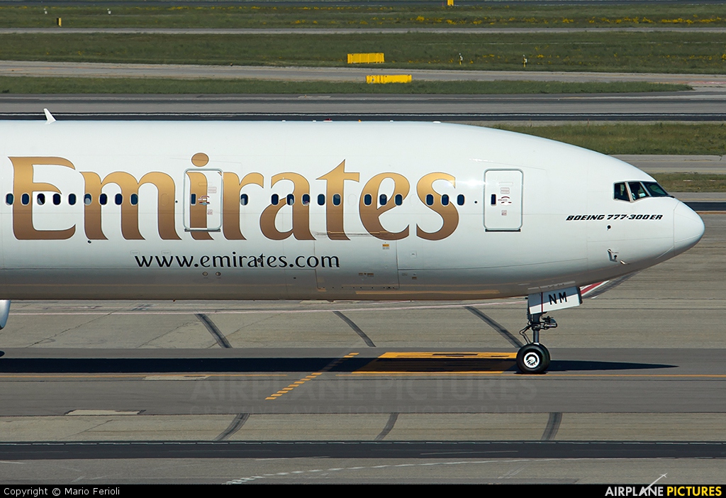 Emirates Airlines A6-ENM aircraft at Milan - Malpensa
