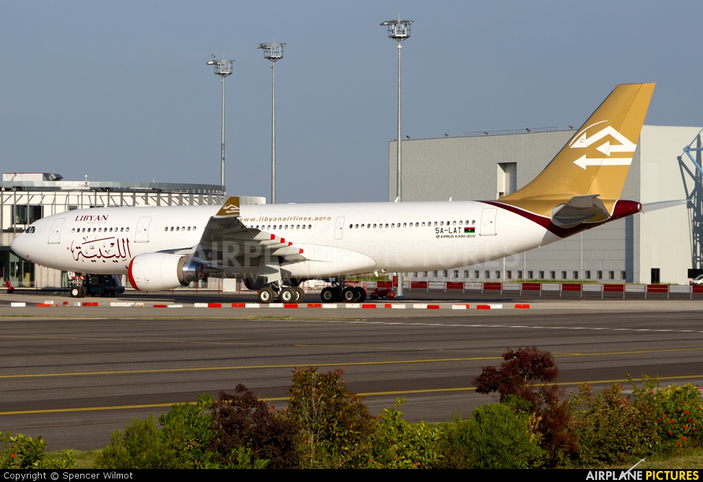 Libyan Airlines 5A-LAT aircraft at Toulouse - Blagnac