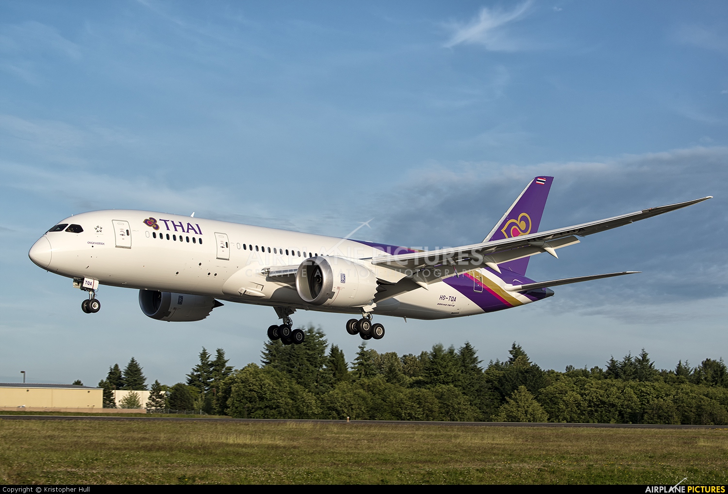 Thai Airways HS-TQA aircraft at Everett - Snohomish County / Paine Field