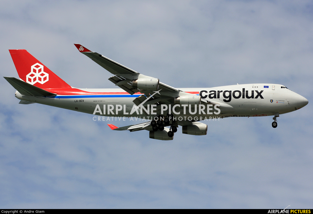 Cargolux LX-OCV aircraft at Singapore - Changi