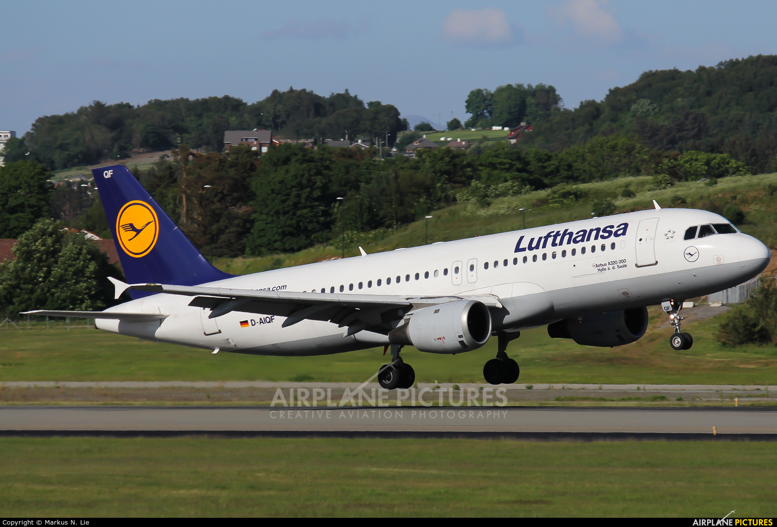 Lufthansa D-AIQF aircraft at Stavanger - Sola