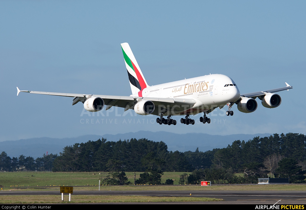Emirates Airlines A6-EEV aircraft at Auckland Intl