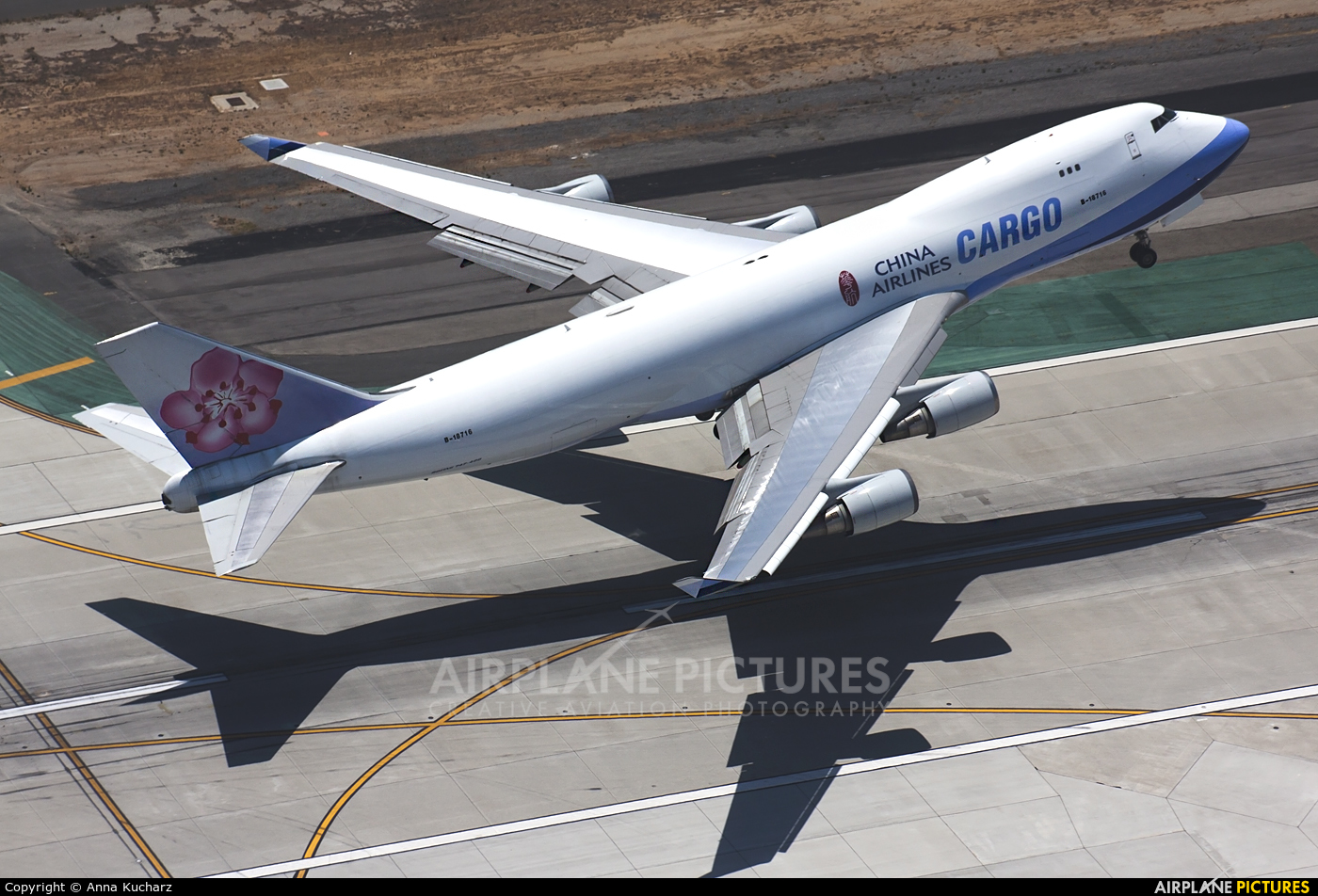 China Airlines Cargo B-18716 aircraft at Los Angeles Intl