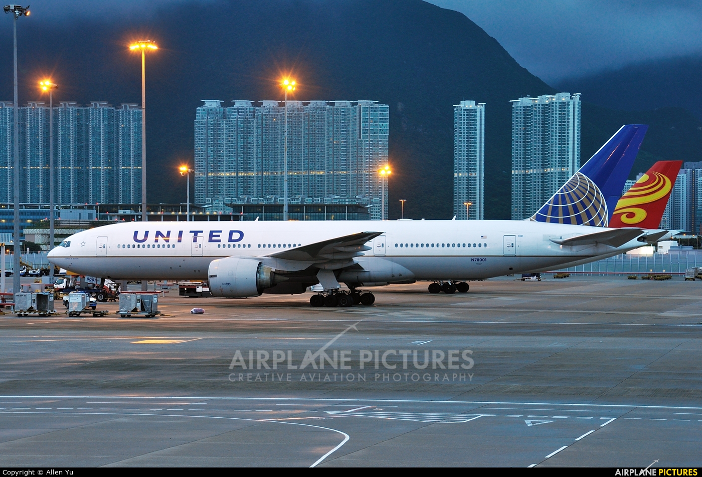 United Airlines N78001 aircraft at HKG - Chek Lap Kok Intl