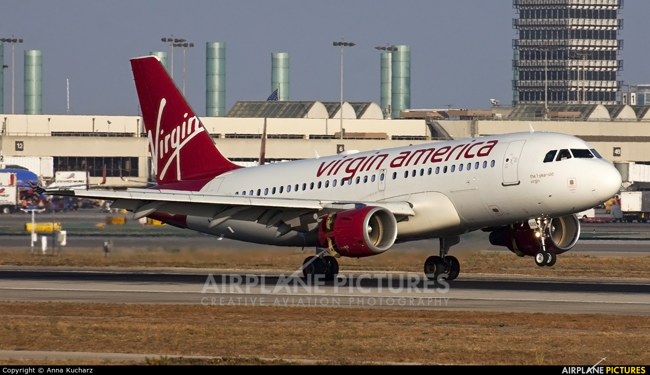 Virgin America N522VA aircraft at Los Angeles Intl