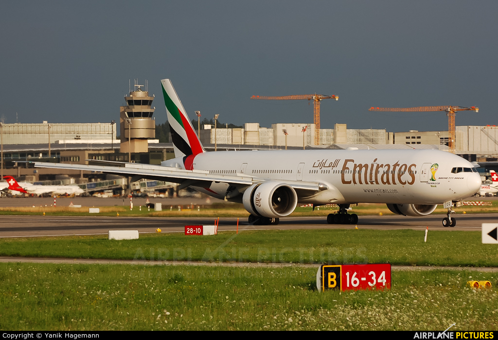 Emirates Airlines A6-ECQ aircraft at Zurich