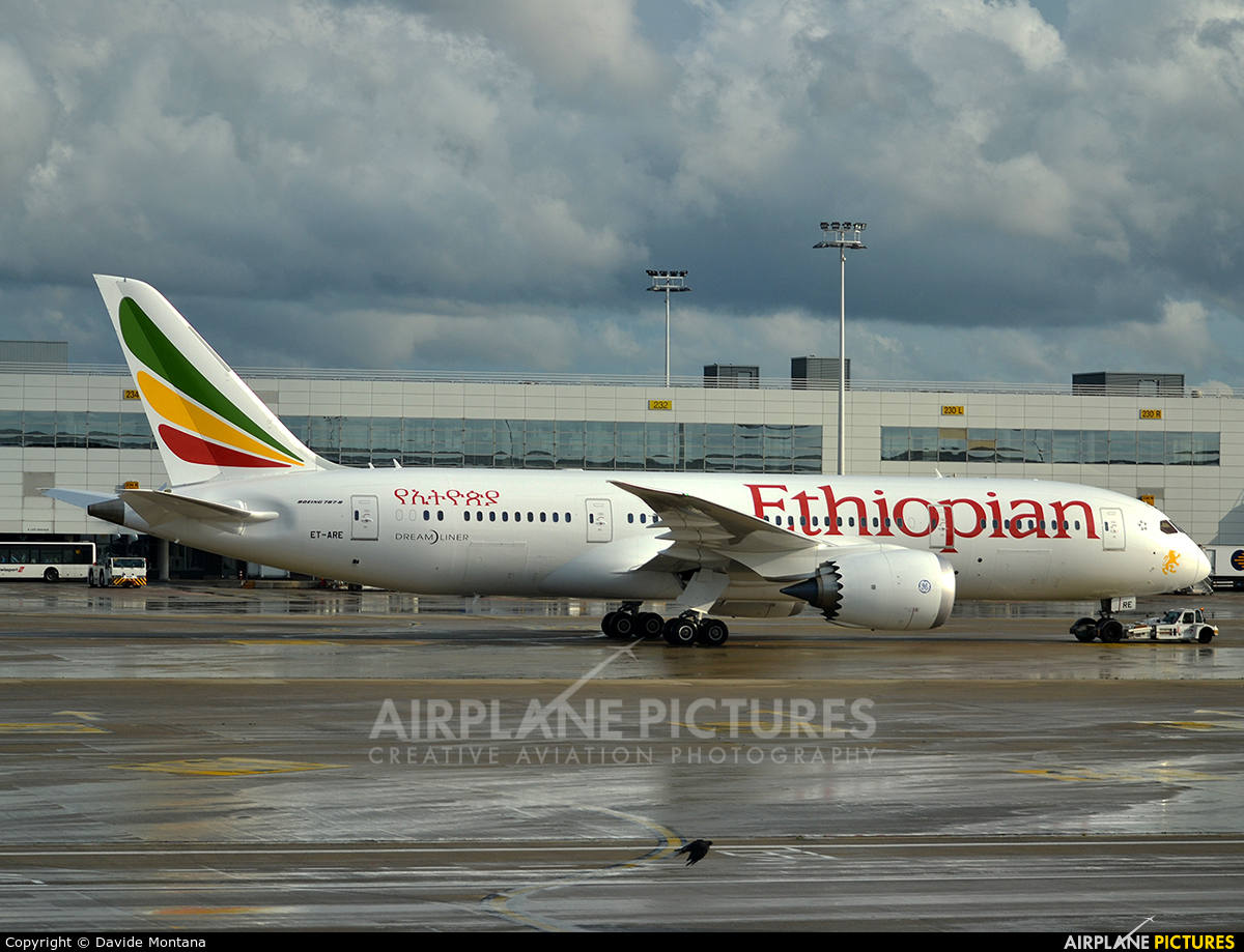Ethiopian Airlines ET-ARE aircraft at Brussels - Zaventem