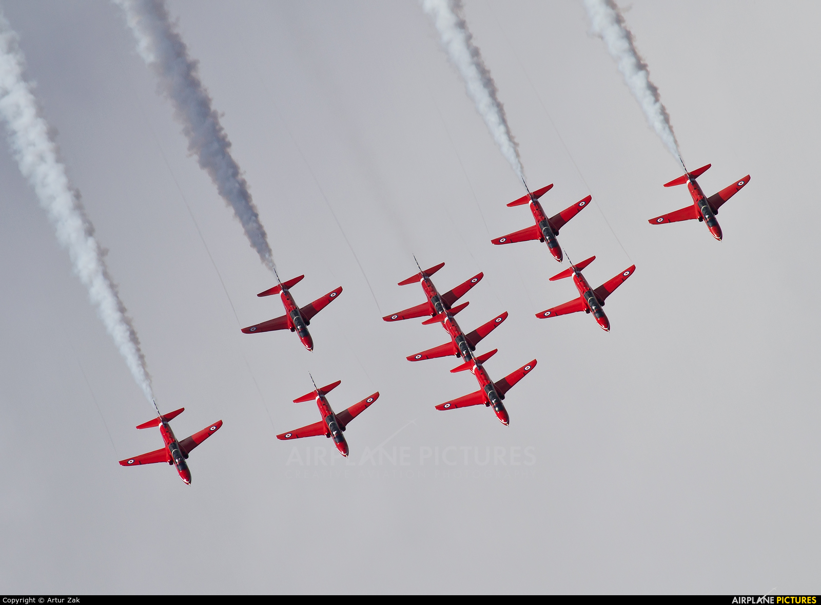Royal Air Force "Red Arrows" XX264 aircraft at Newcastle - Off Airport