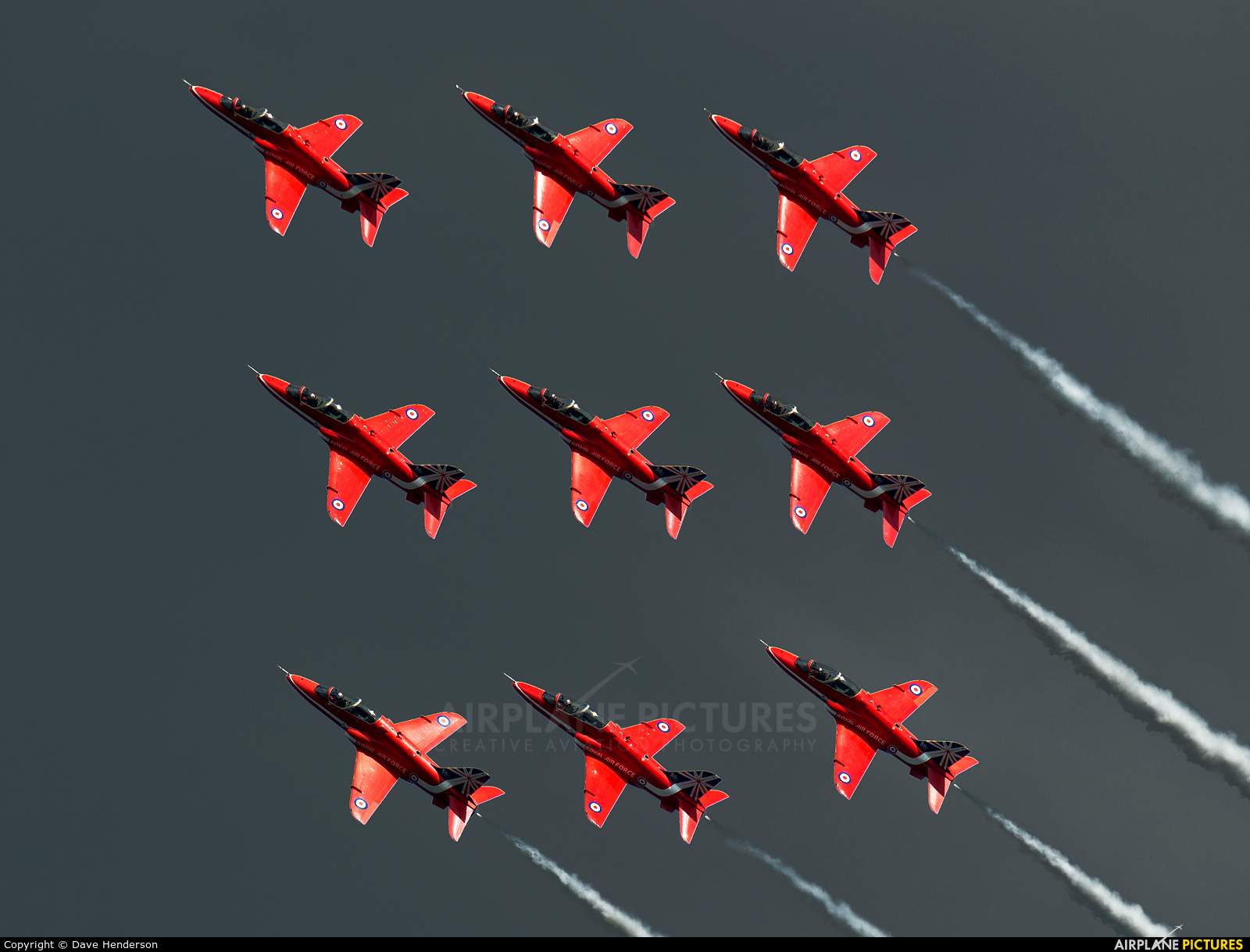 Royal Air Force "Red Arrows" XX244 aircraft at Newcastle - Off Airport