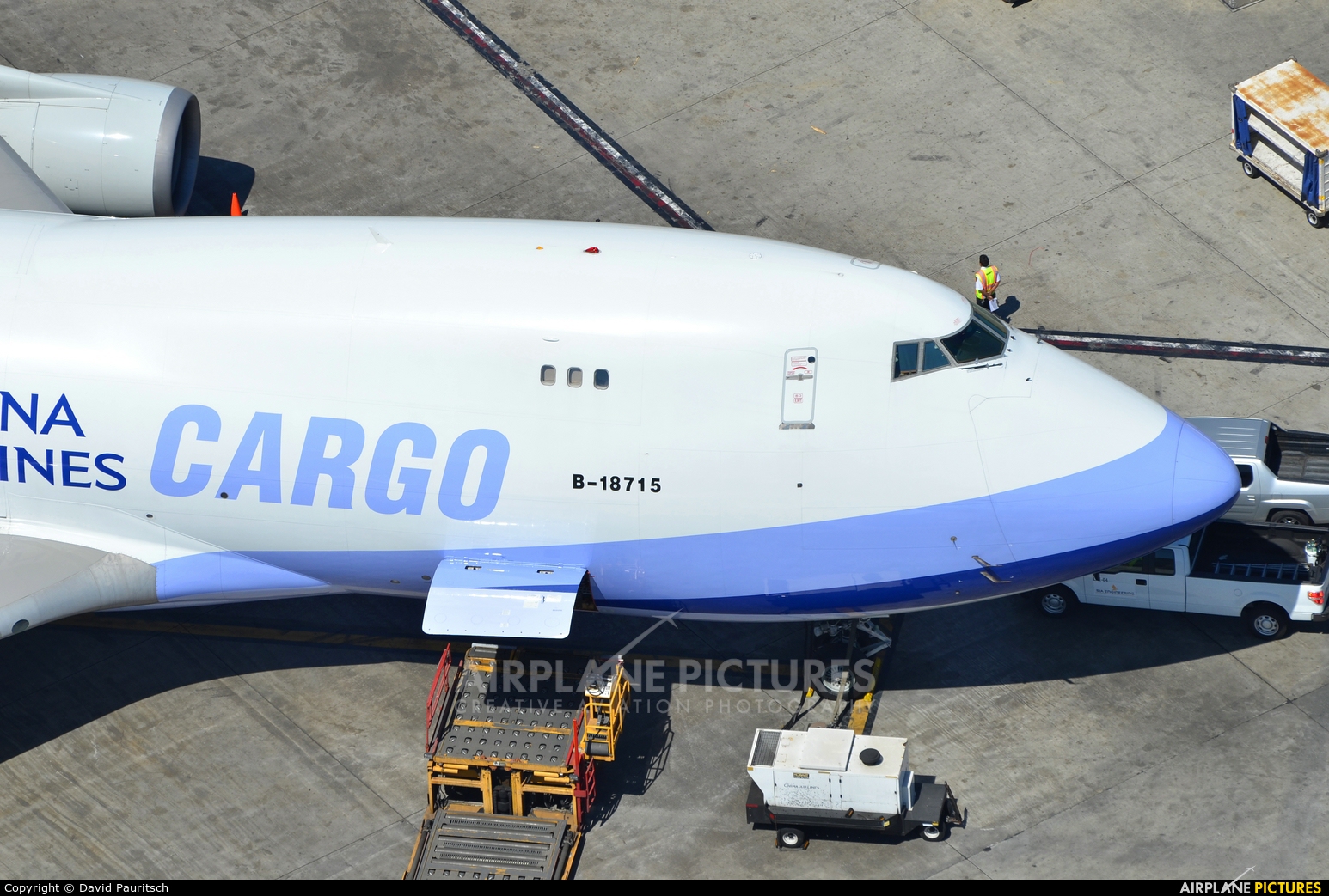 China Airlines Cargo B-18715 aircraft at Los Angeles Intl