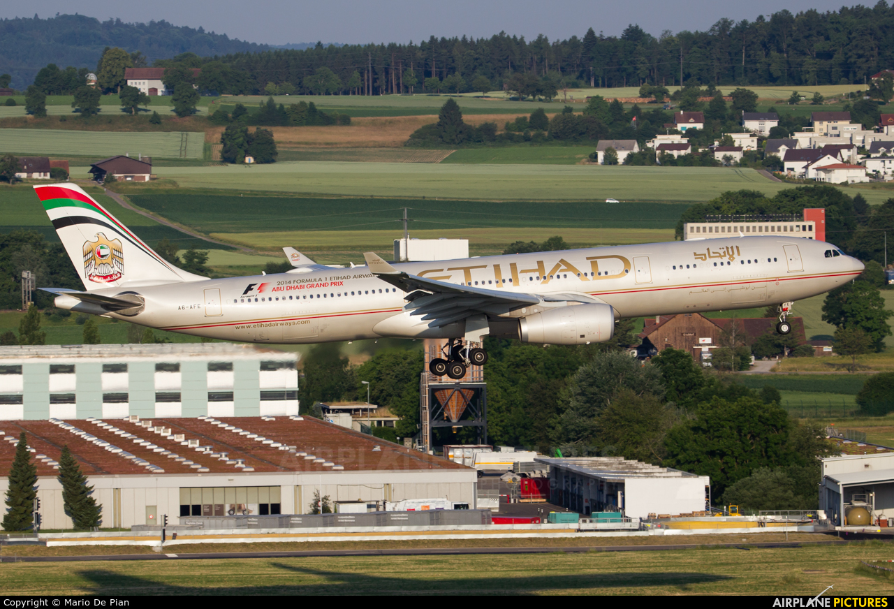 Etihad Airways A6-AFE aircraft at Zurich
