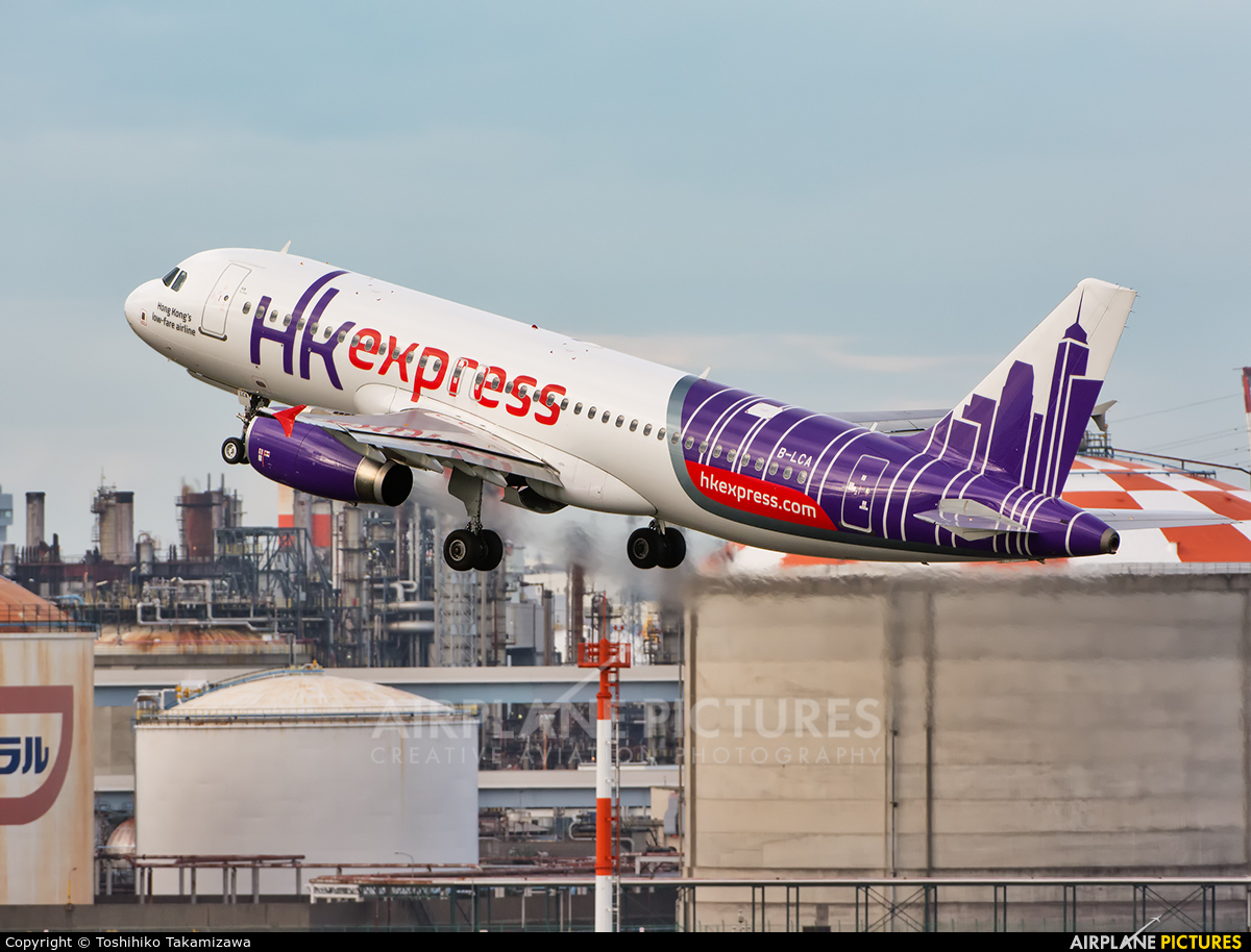 Hong Kong Express B-LCA aircraft at Tokyo - Haneda Intl