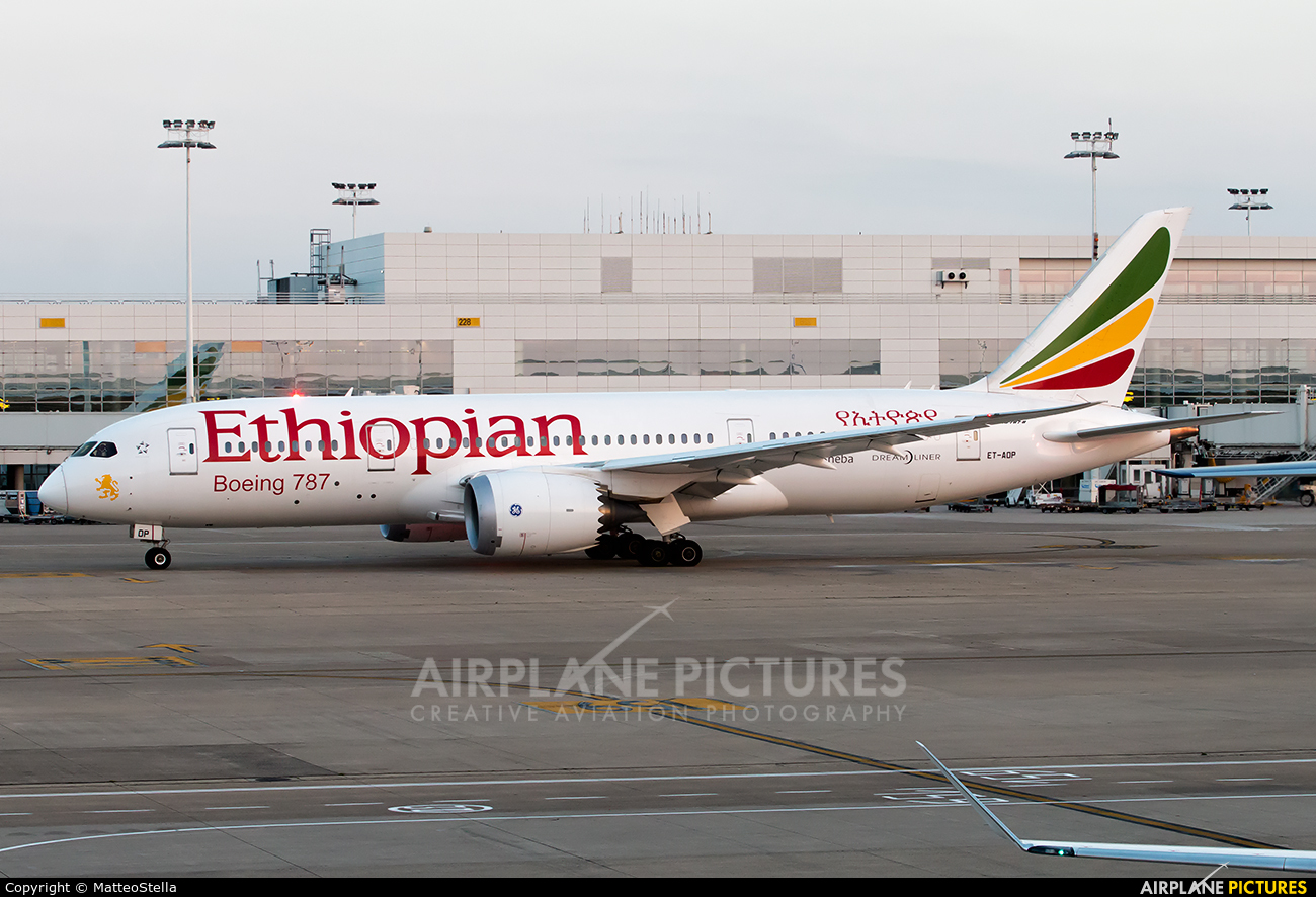 Ethiopian Airlines ET-AOP aircraft at Brussels - Zaventem