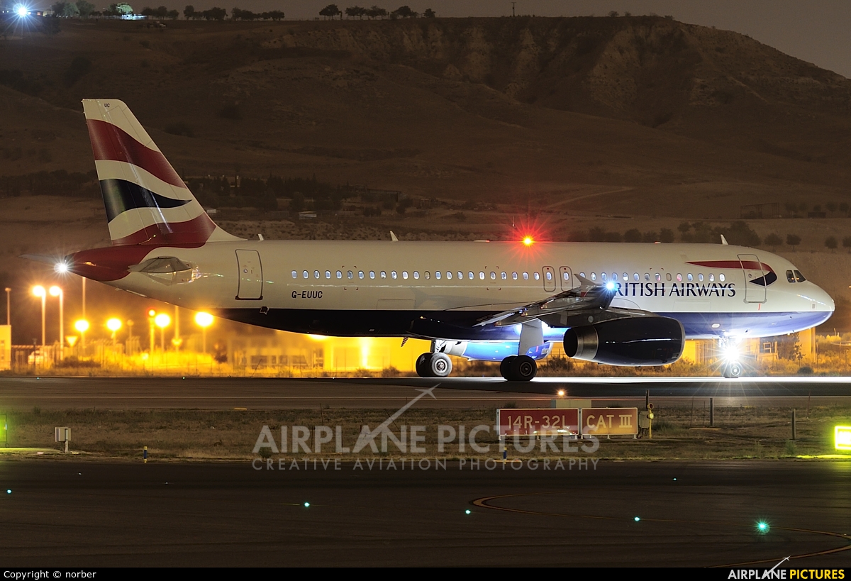 British Airways G-EUUC aircraft at Madrid - Barajas