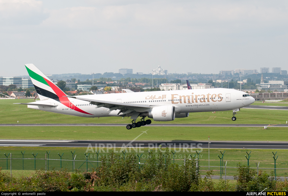 Emirates Airlines A6-EWF aircraft at Brussels - Zaventem