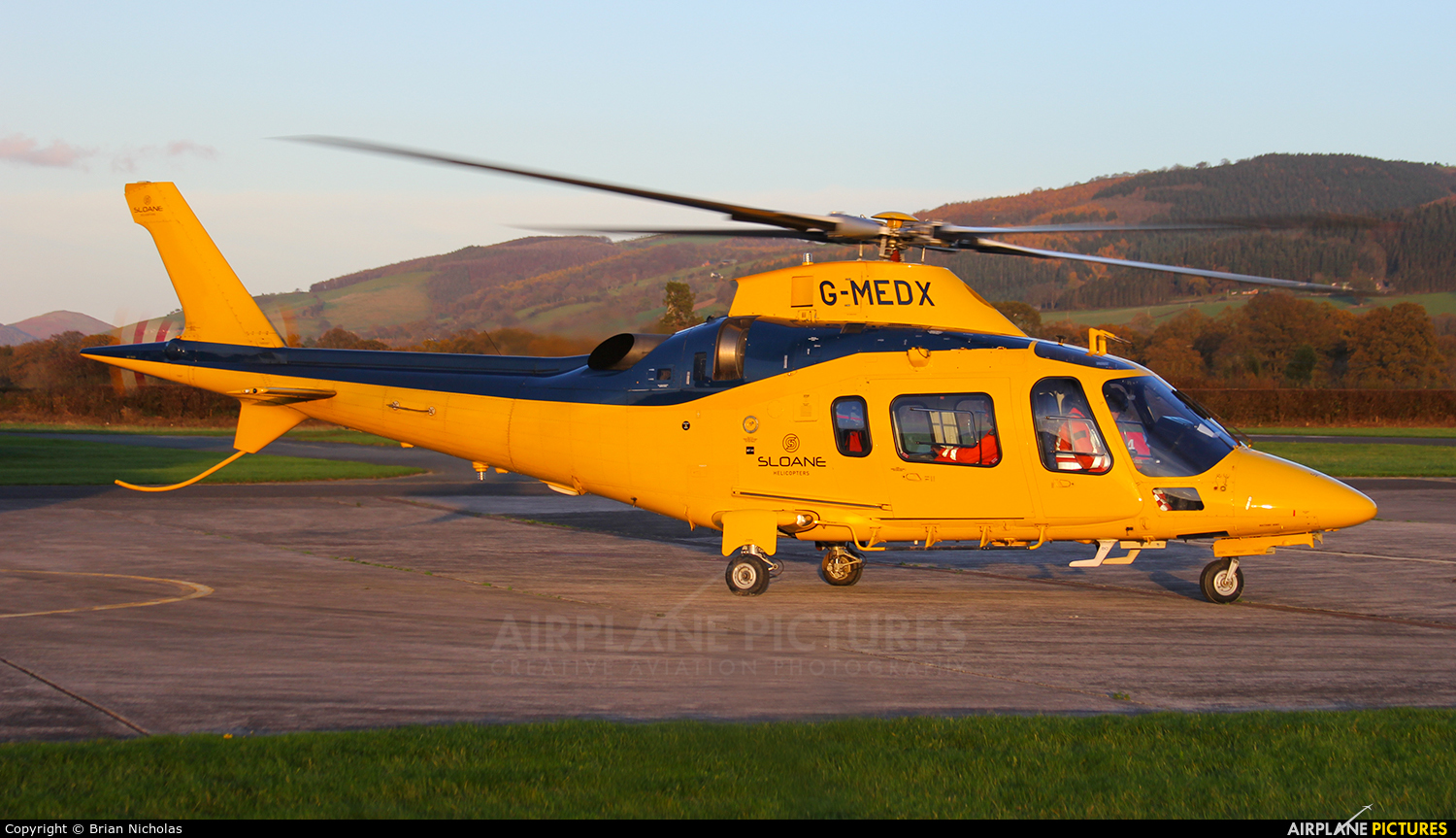 Sloane Helicopters G-MEDX aircraft at Welshpool
