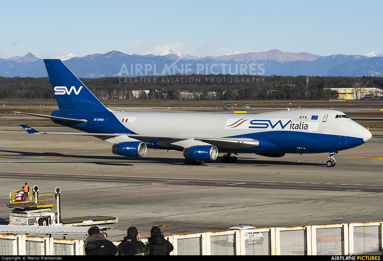 Silk Way Italia 4K-SW800 aircraft at Milan - Malpensa
