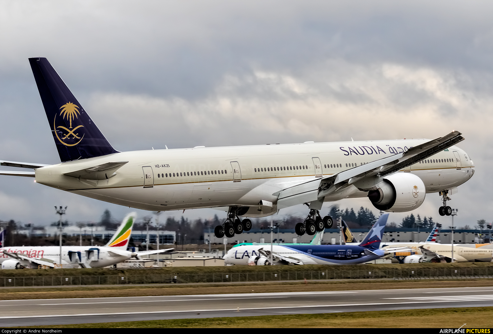 Saudi Arabian Airlines HZ-AK25 aircraft at Everett - Snohomish County / Paine Field