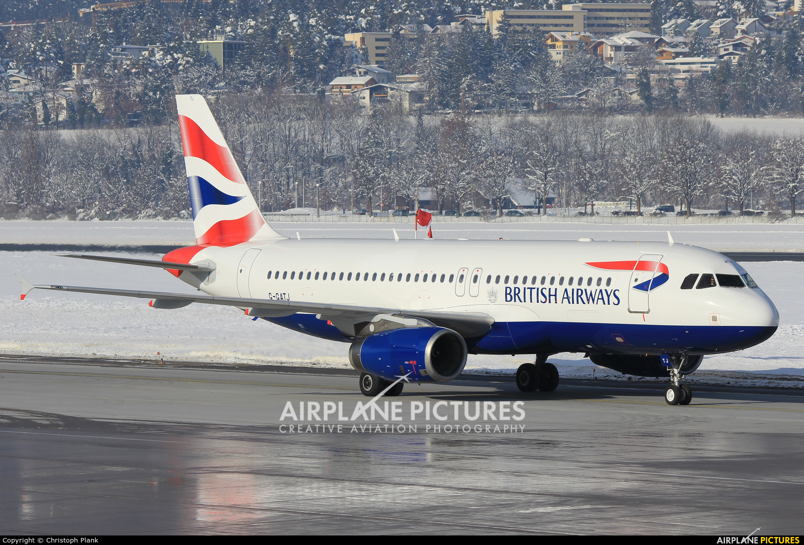 British Airways G-GATJ aircraft at Innsbruck