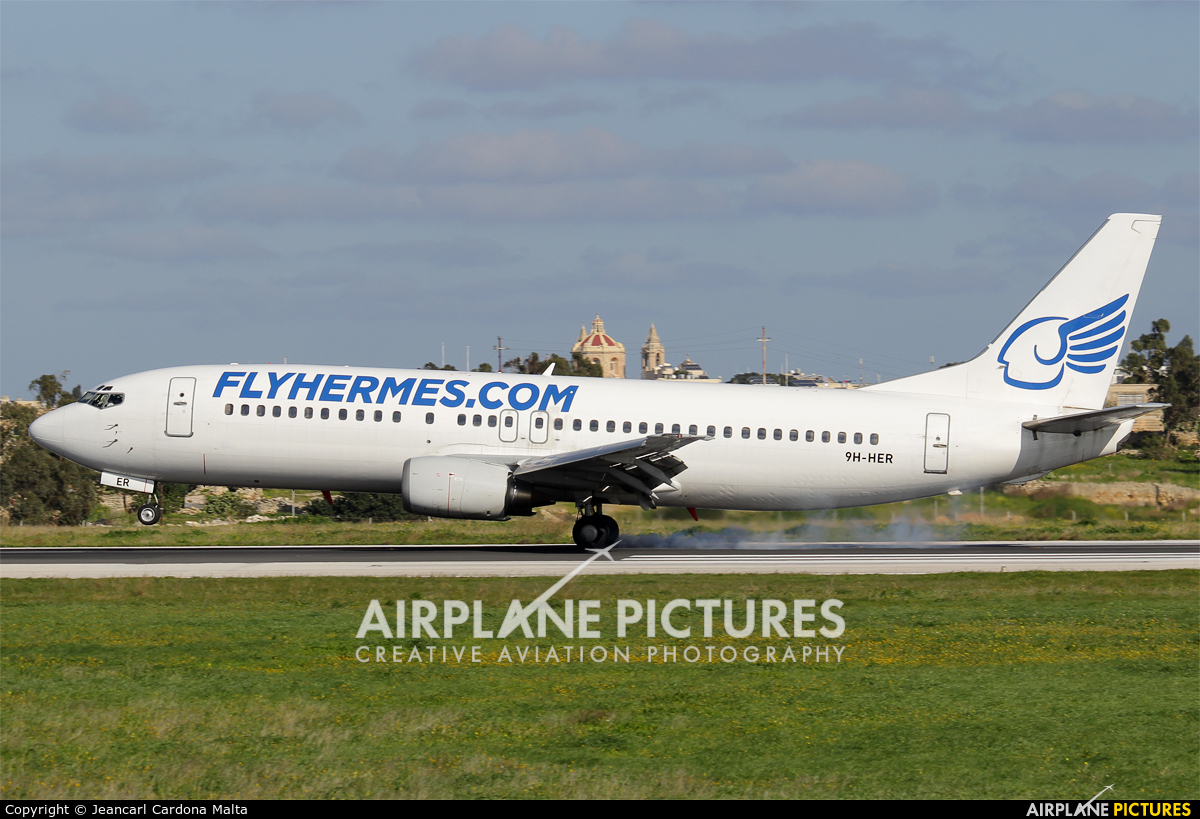 FlyHermes 9H-HER aircraft at Malta Intl
