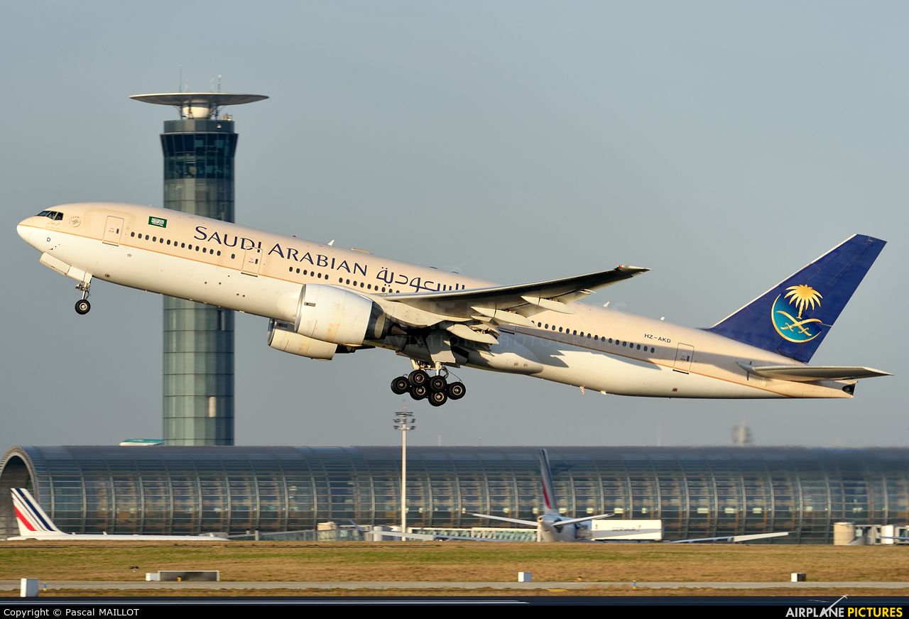 Saudi Arabian Airlines HZ-AKD aircraft at Paris - Charles de Gaulle