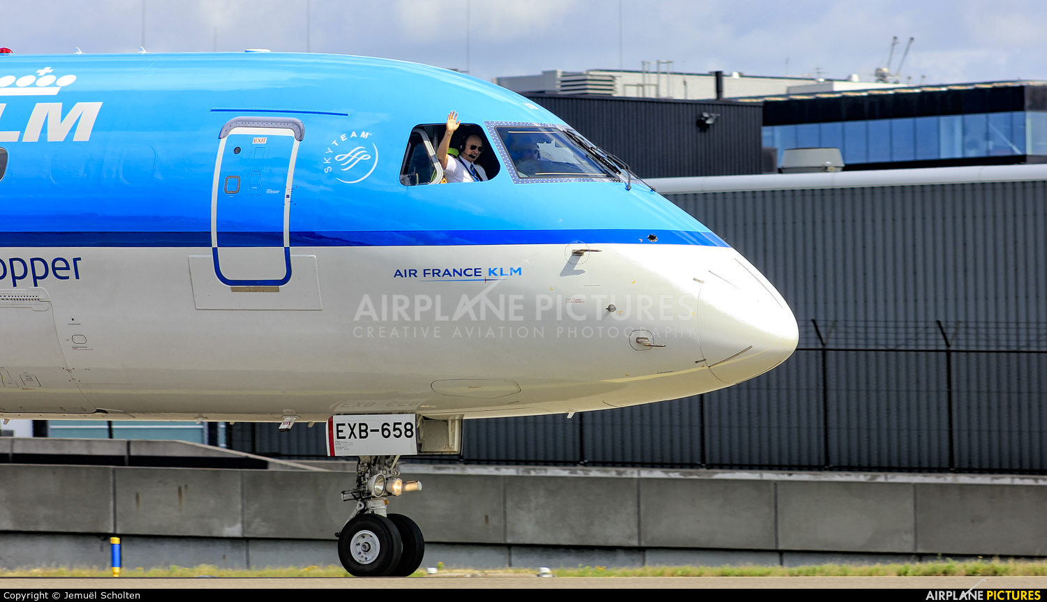 KLM Cityhopper PH-EXB aircraft at Amsterdam - Schiphol