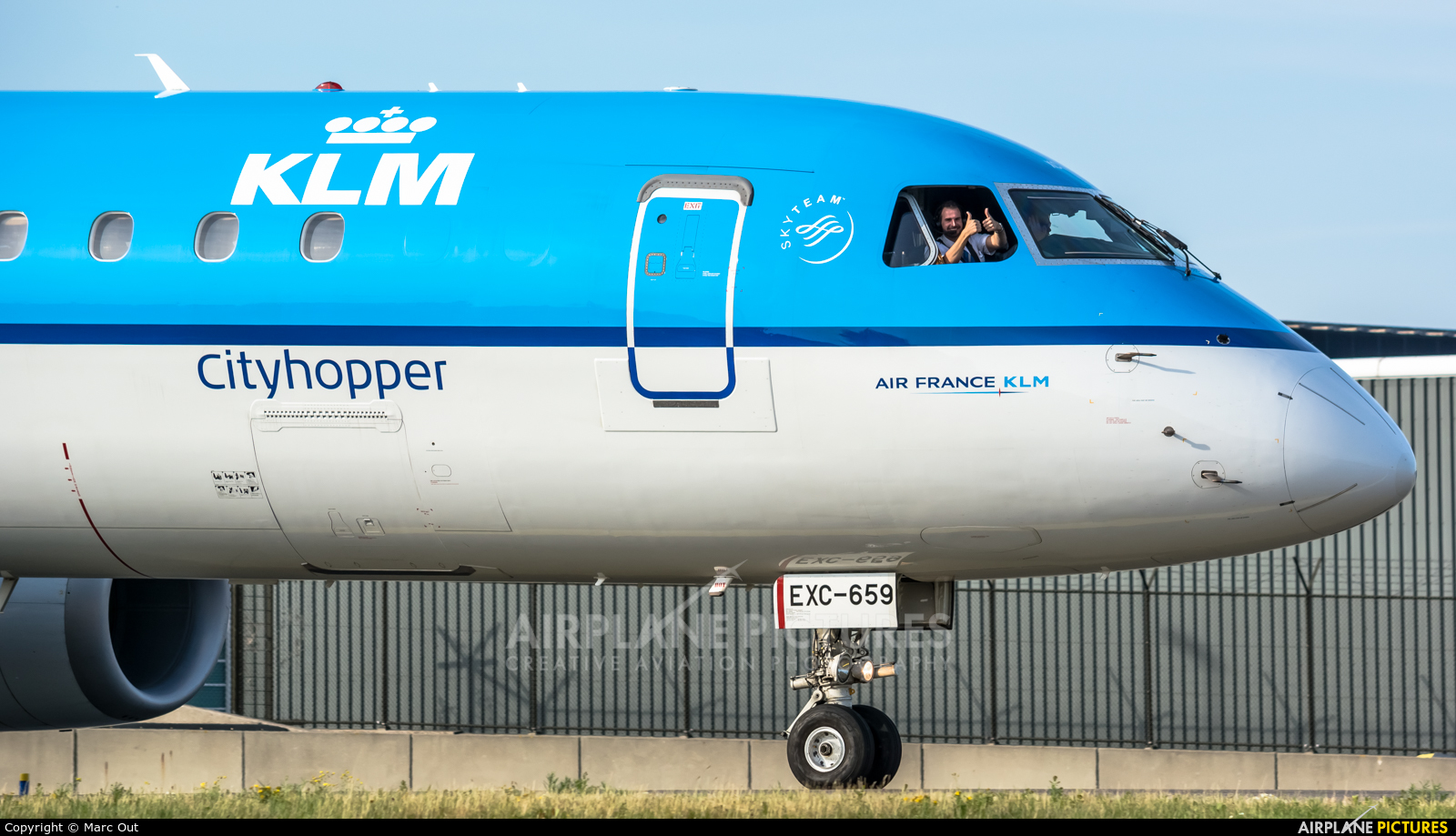 KLM Cityhopper PH-EXC aircraft at Amsterdam - Schiphol