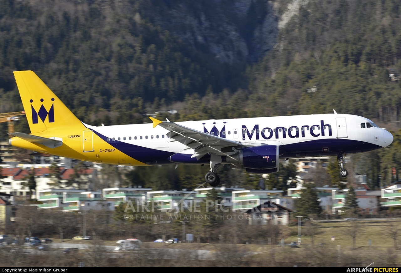 Monarch Airlines G-ZBAP aircraft at Innsbruck