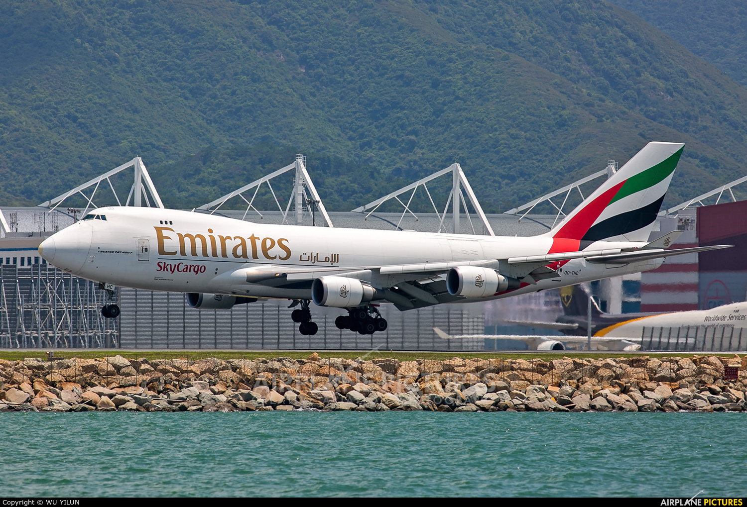 Emirates Sky Cargo OO-THC aircraft at HKG - Chek Lap Kok Intl