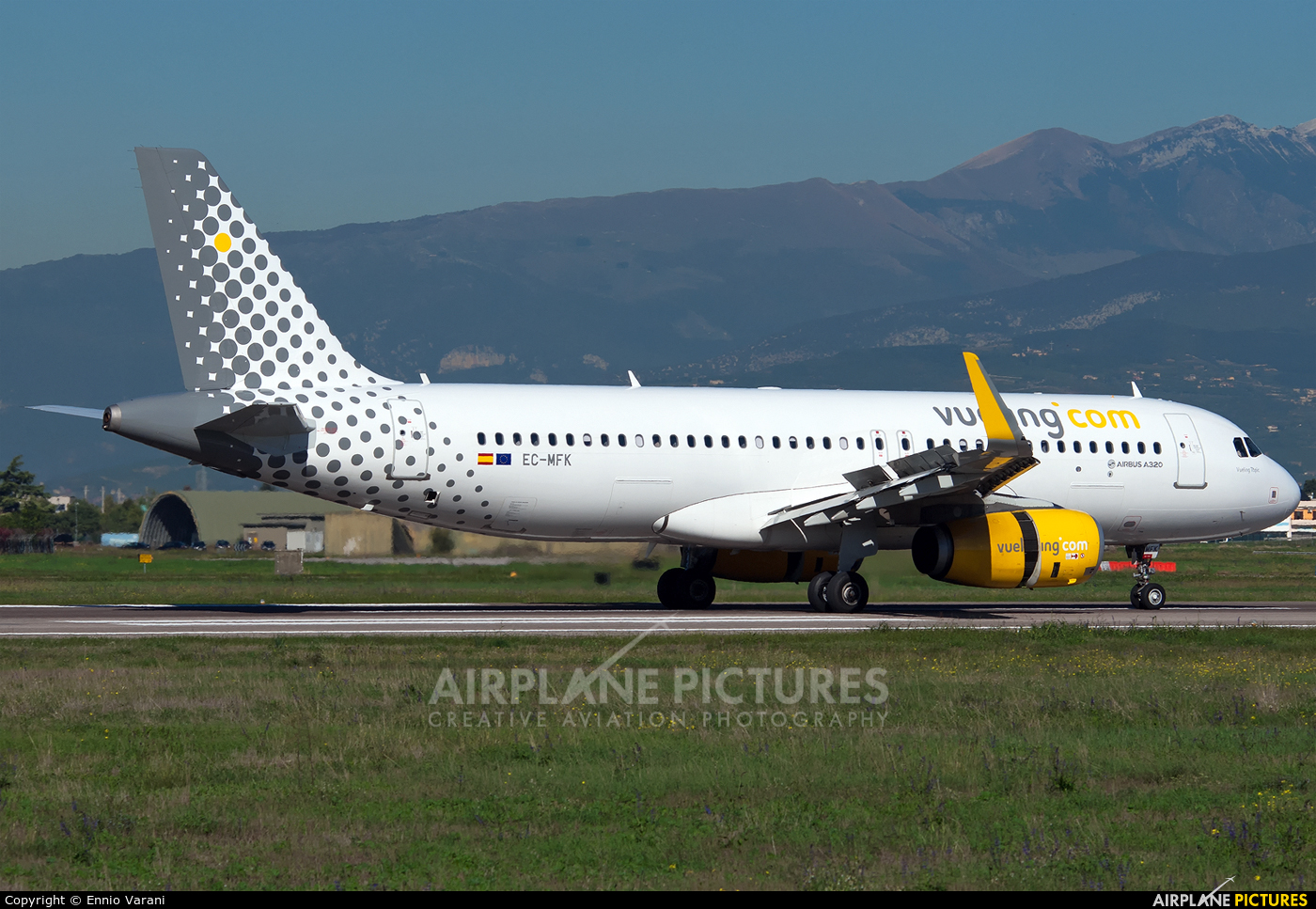 Vueling Airlines EC-MFK aircraft at Verona - Villafranca