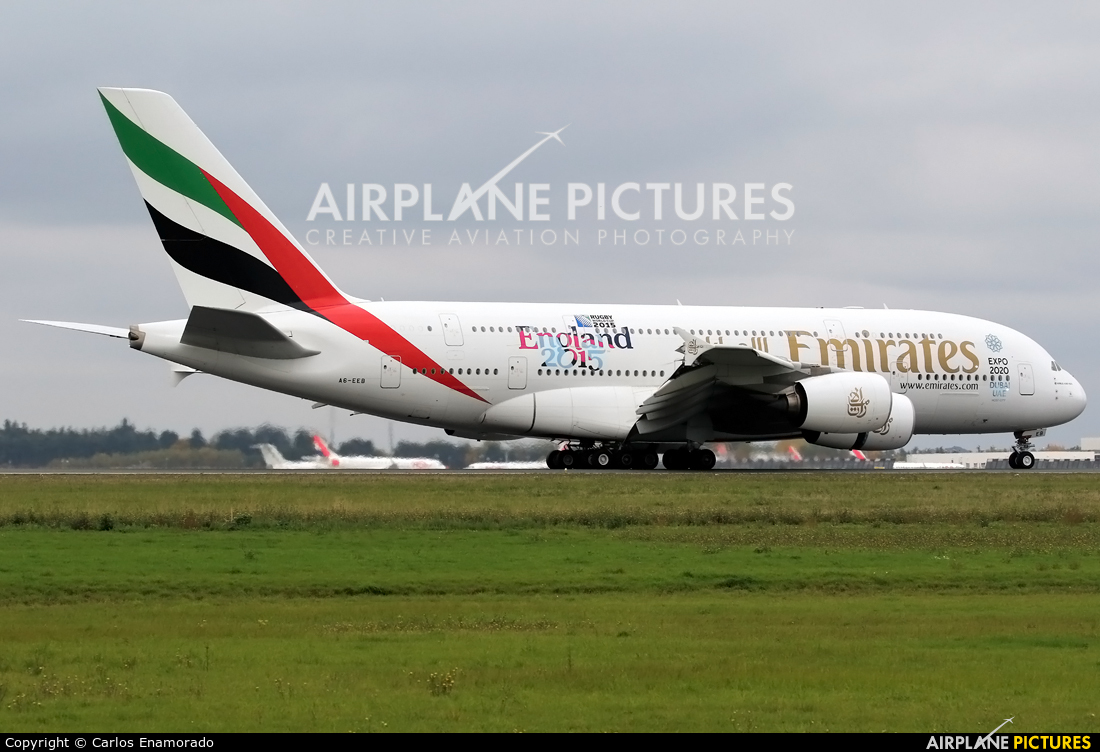 Emirates Airlines A6-EEB aircraft at Paris - Charles de Gaulle