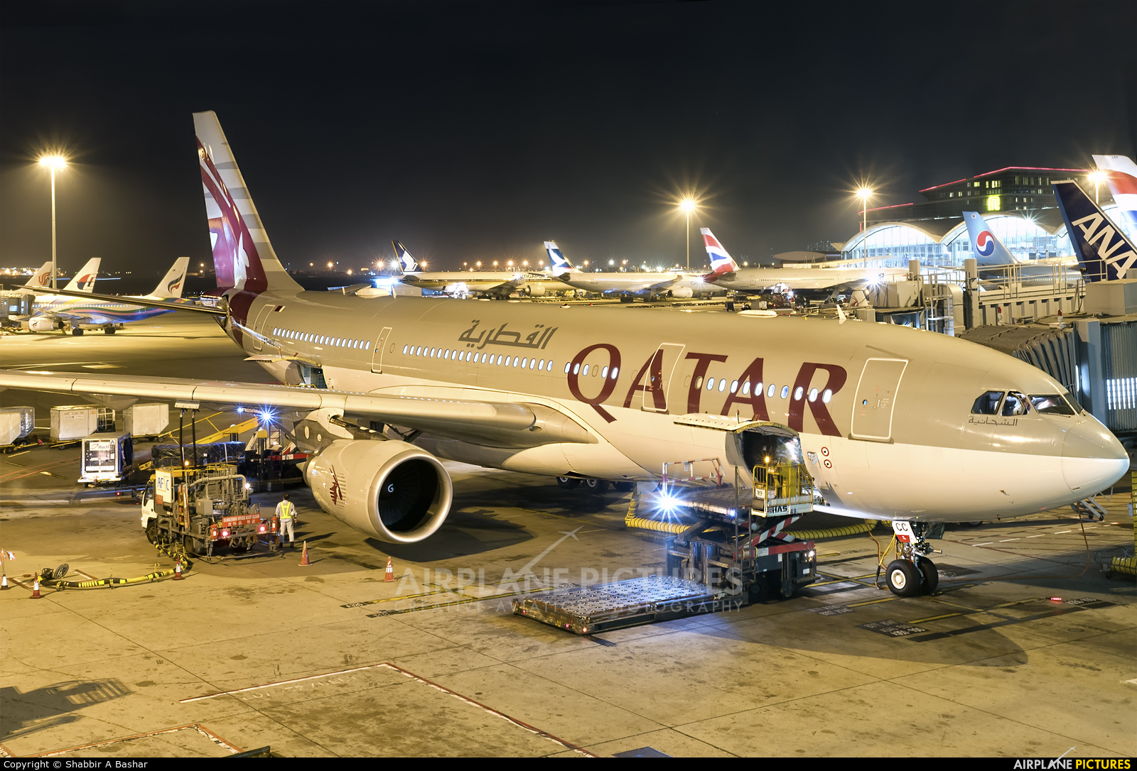 Qatar Airways A7-ACC aircraft at HKG - Chek Lap Kok Intl