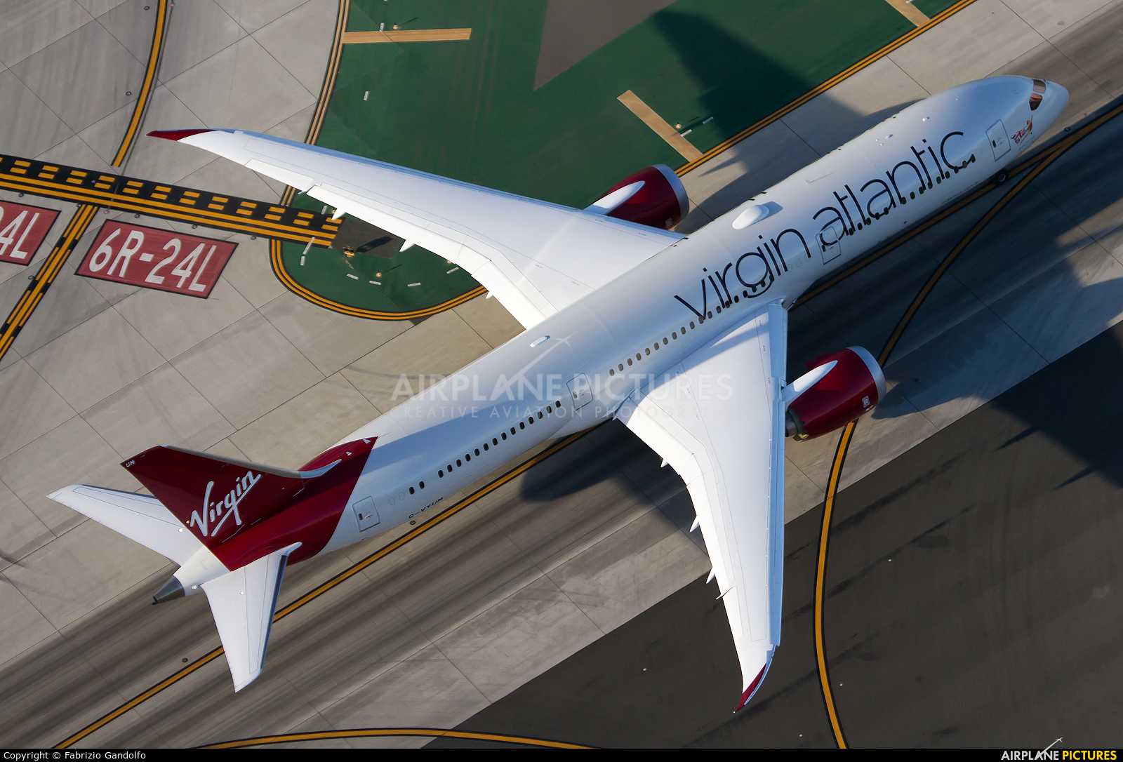 Virgin Atlantic G-VYUM aircraft at Los Angeles Intl