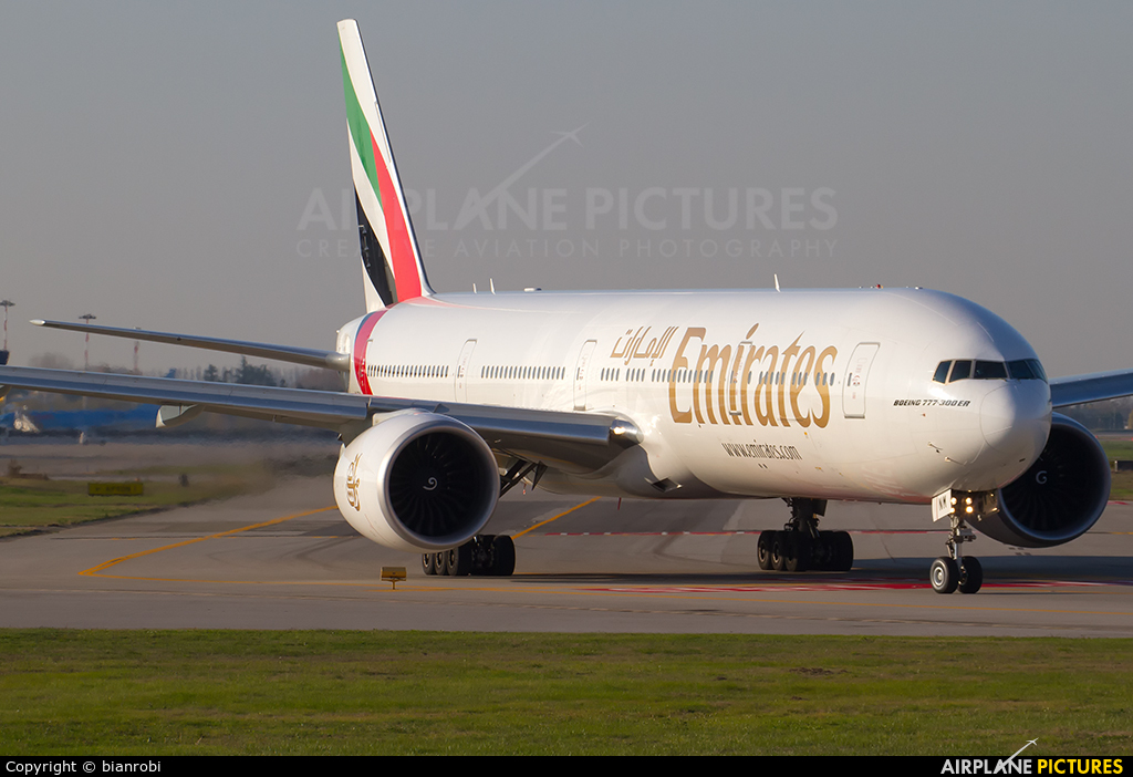 Emirates Airlines A6-ENM aircraft at Bologna - Borgo Panigale