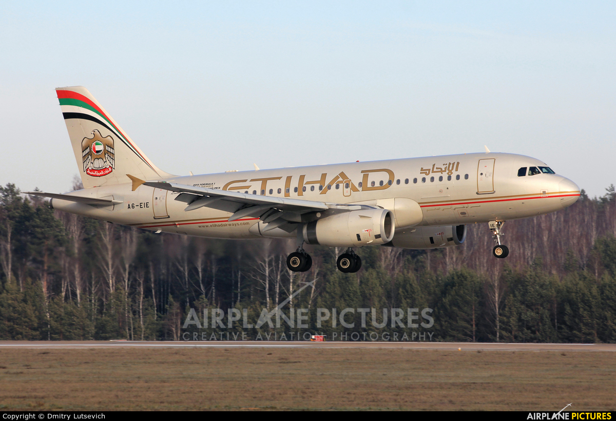 Etihad Airways A6-EIE aircraft at Minsk Intl