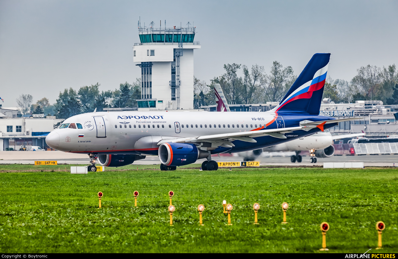 Aeroflot VQ-BCO aircraft at Zagreb