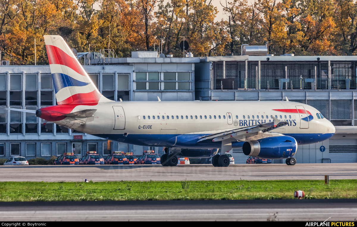 British Airways G-EUOE aircraft at Zagreb