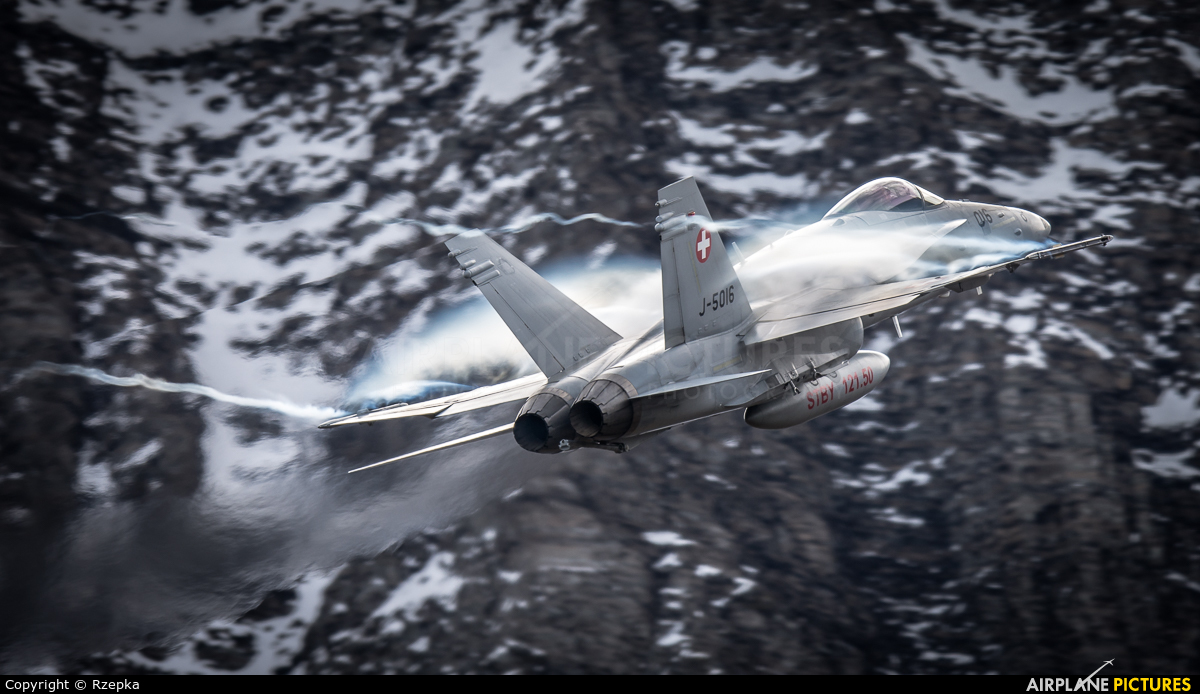 Switzerland - Air Force J-5016 aircraft at Axalp - Ebenfluh Range