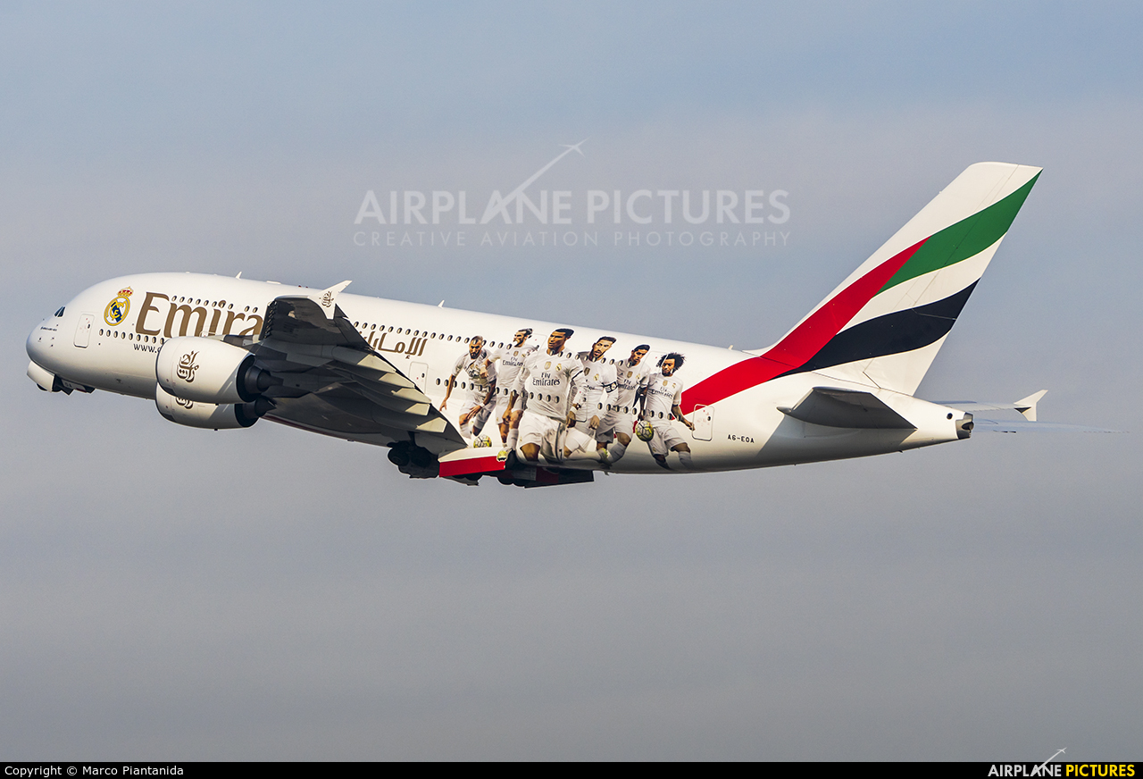 Emirates Airlines A6-EOA aircraft at Milan - Malpensa