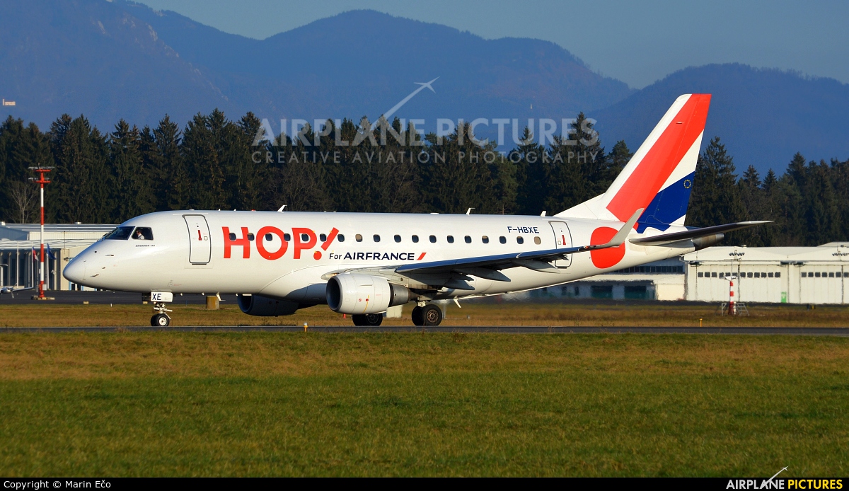 Air France - Hop! F-HBXE aircraft at Ljubljana - Brnik