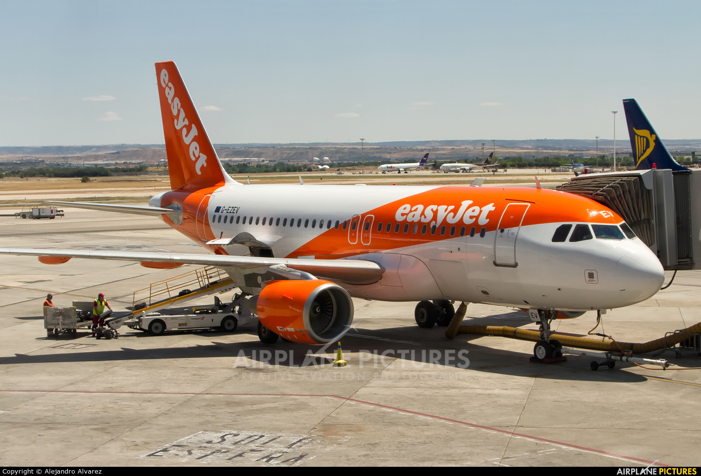 easyJet G-EZEV aircraft at Madrid - Barajas