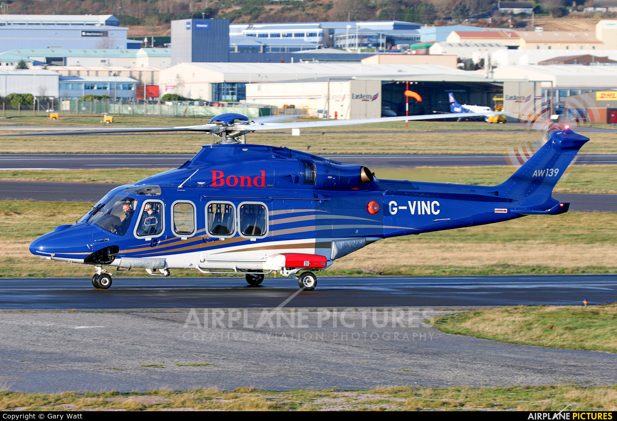 Bond Offshore Helicopters G-VINC aircraft at Aberdeen / Dyce