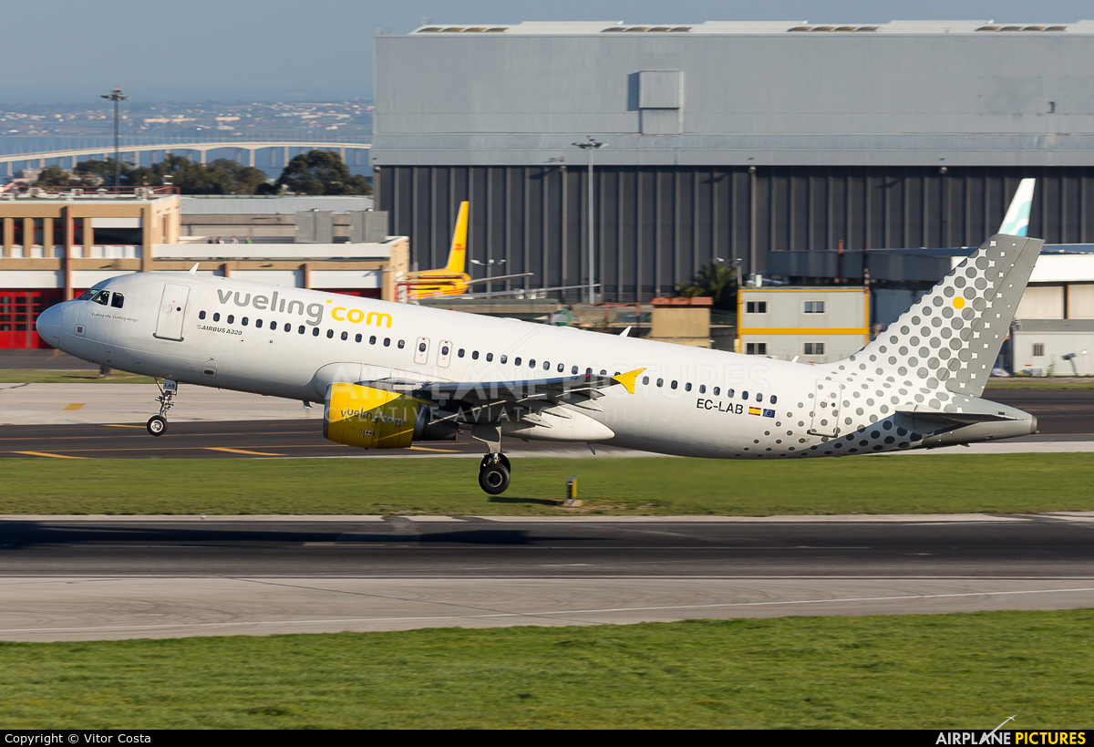 Vueling Airlines EC-LAB aircraft at Lisbon